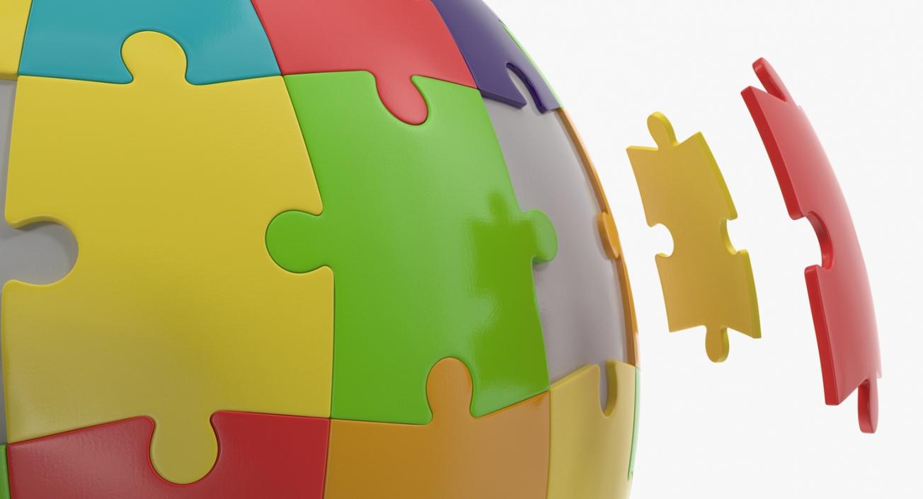 3D model Colored Puzzle Globe