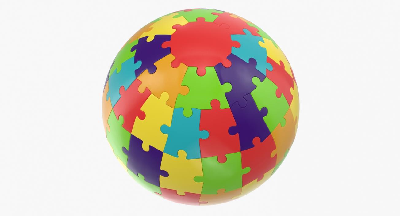 3D model Colored Puzzle Globe