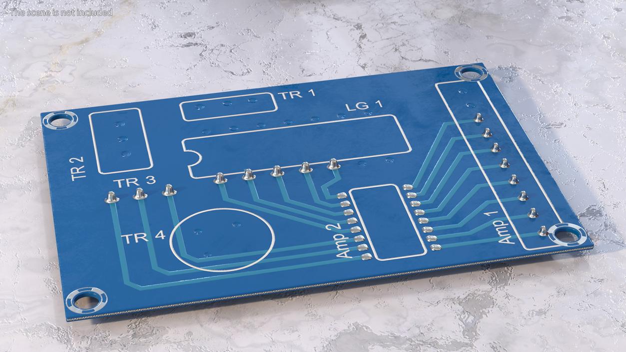 Empty Printed Circuit Board 3D