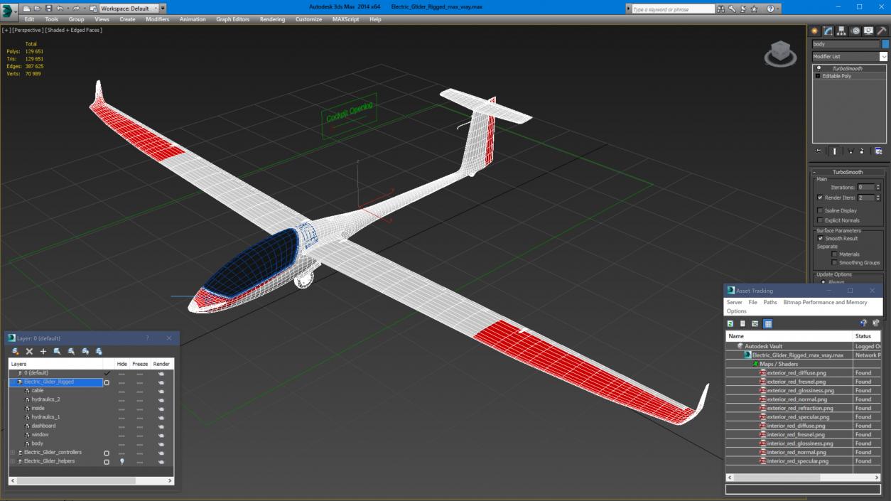 Electric Glider Rigged 3D