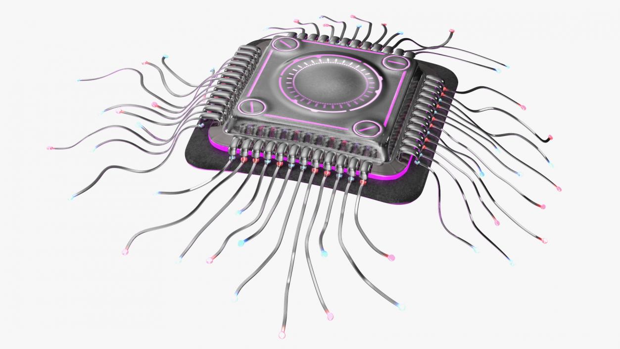 3D model Microchip Implant with Light 2