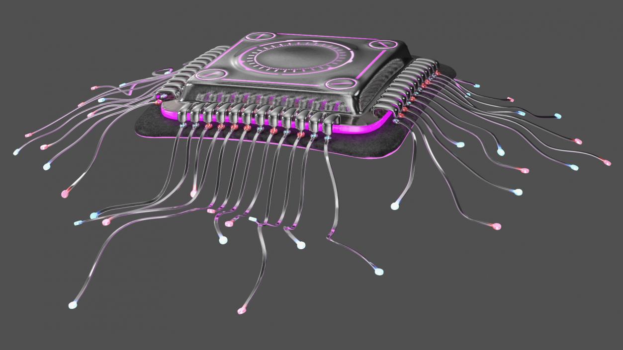 3D model Microchip Implant with Light 2