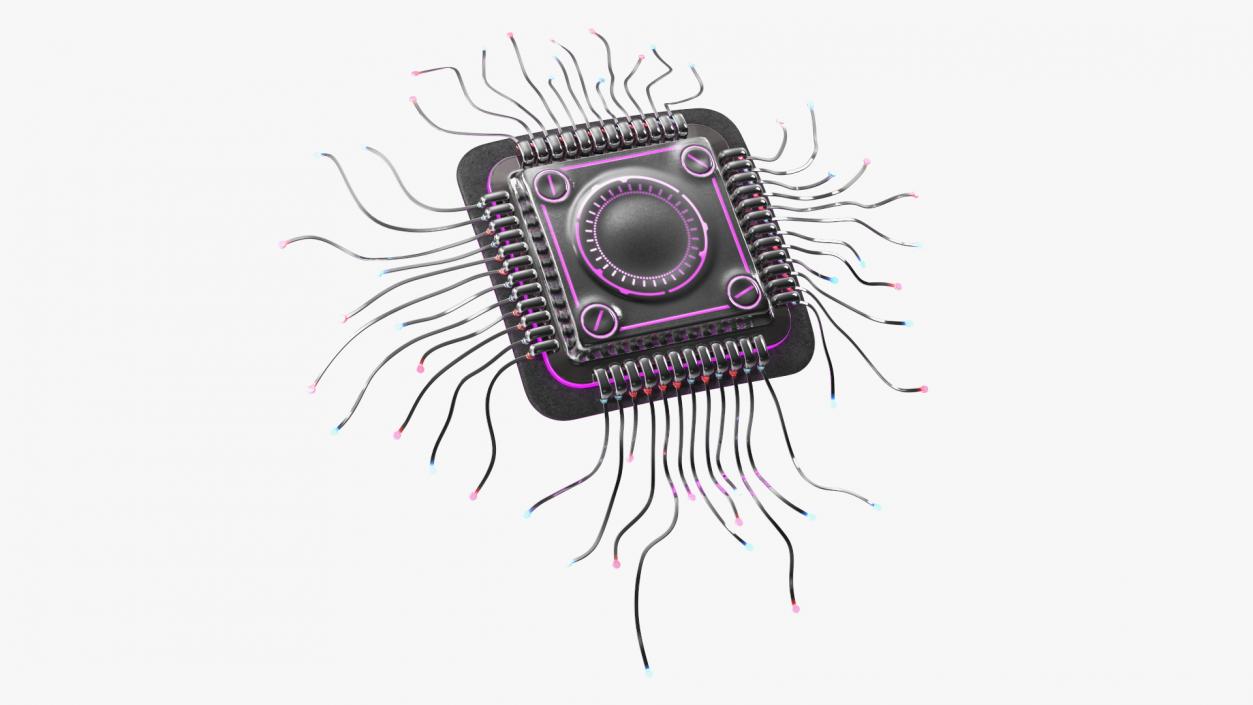 3D model Microchip Implant with Light 2