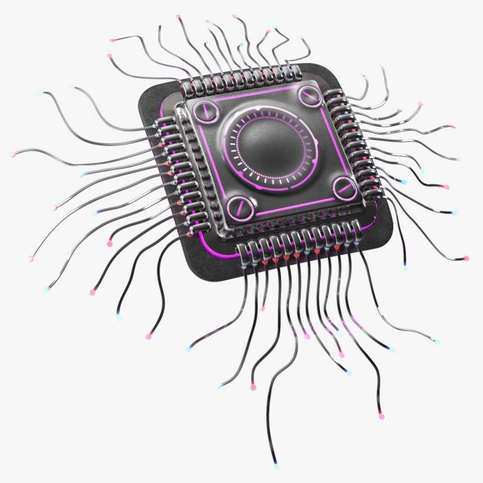 3D model Microchip Implant with Light 2