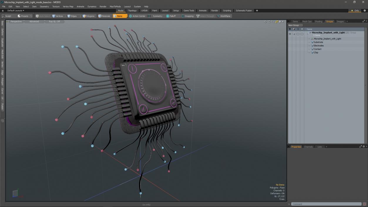 3D model Microchip Implant with Light 2