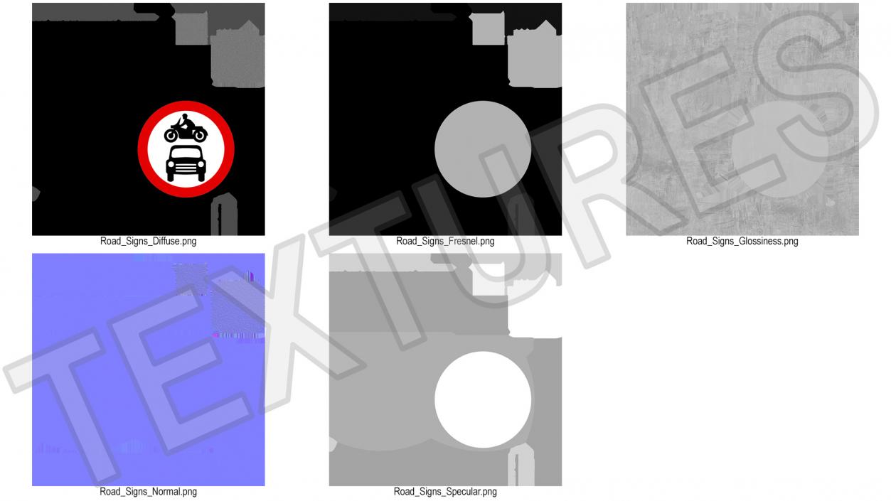 Road Sign No Motor Vehicles 3D