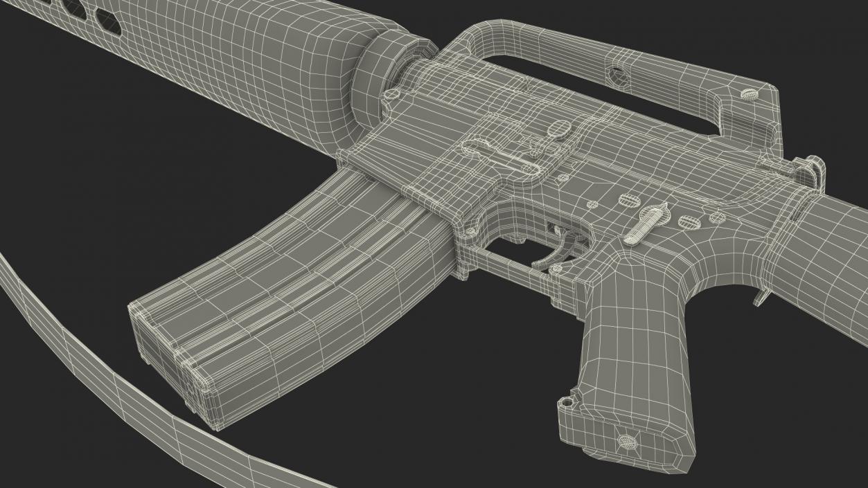 3D Assault Rifle M16 with Sling model