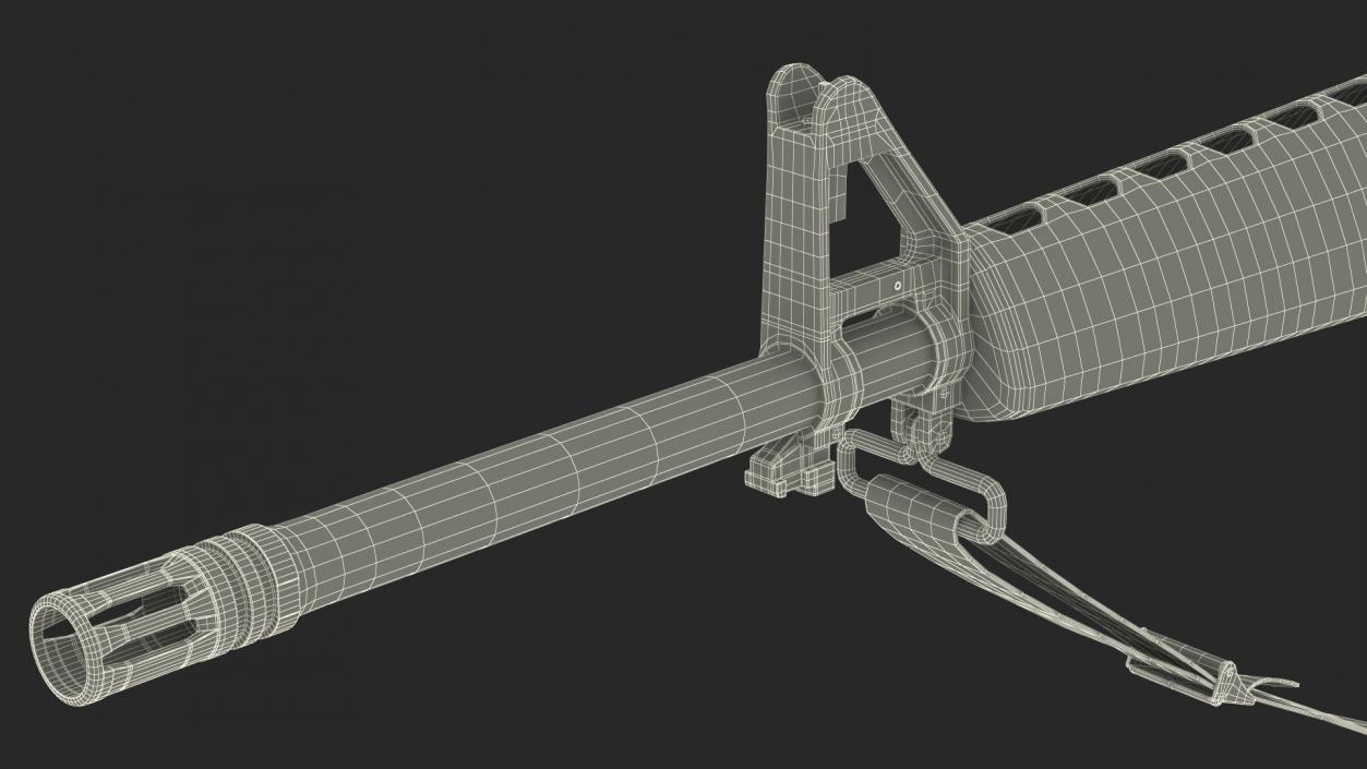 3D Assault Rifle M16 with Sling model