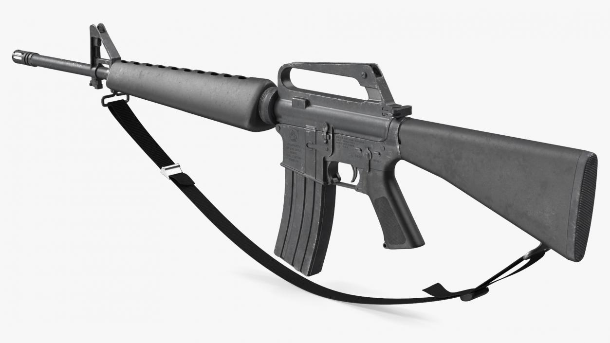 3D Assault Rifle M16 with Sling model