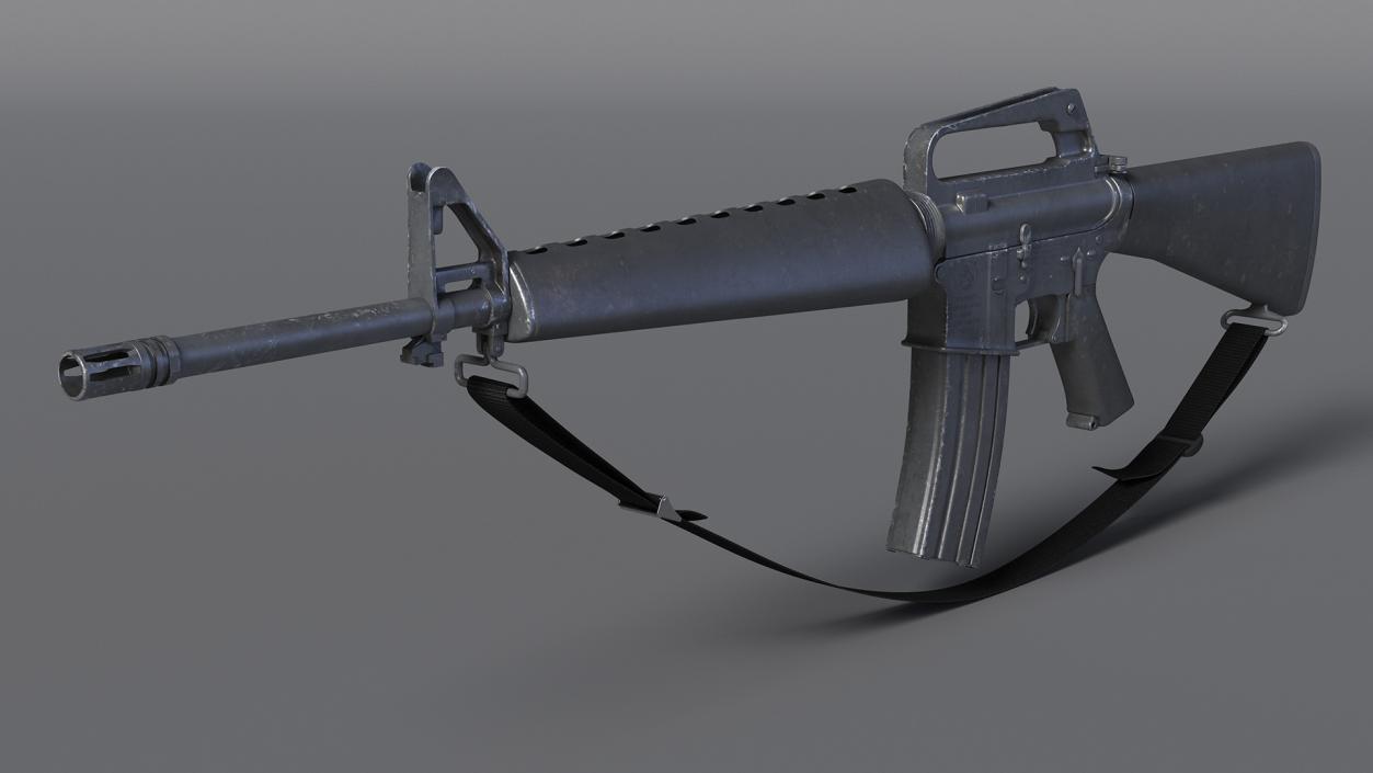 3D Assault Rifle M16 with Sling model