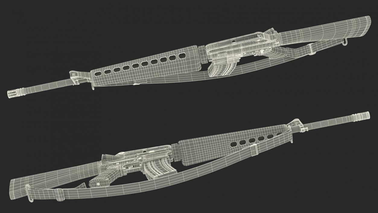 3D Assault Rifle M16 with Sling model