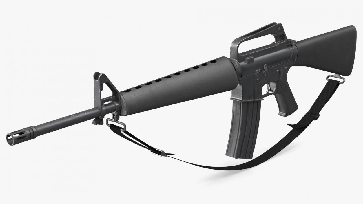 3D Assault Rifle M16 with Sling model