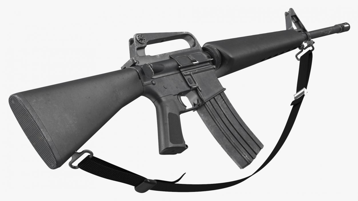 3D Assault Rifle M16 with Sling model