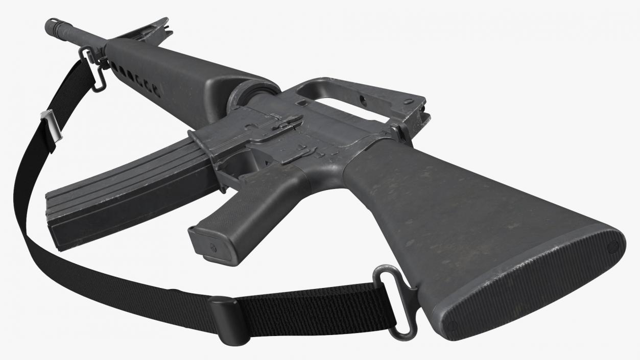 3D Assault Rifle M16 with Sling model