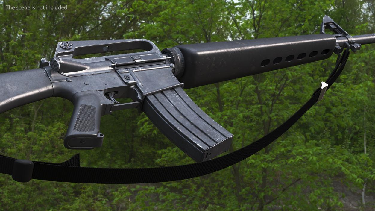 3D Assault Rifle M16 with Sling model