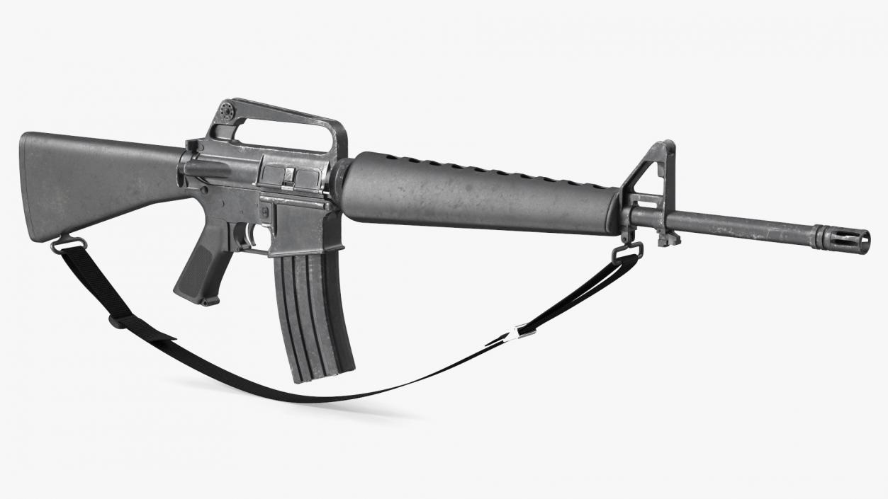 3D Assault Rifle M16 with Sling model