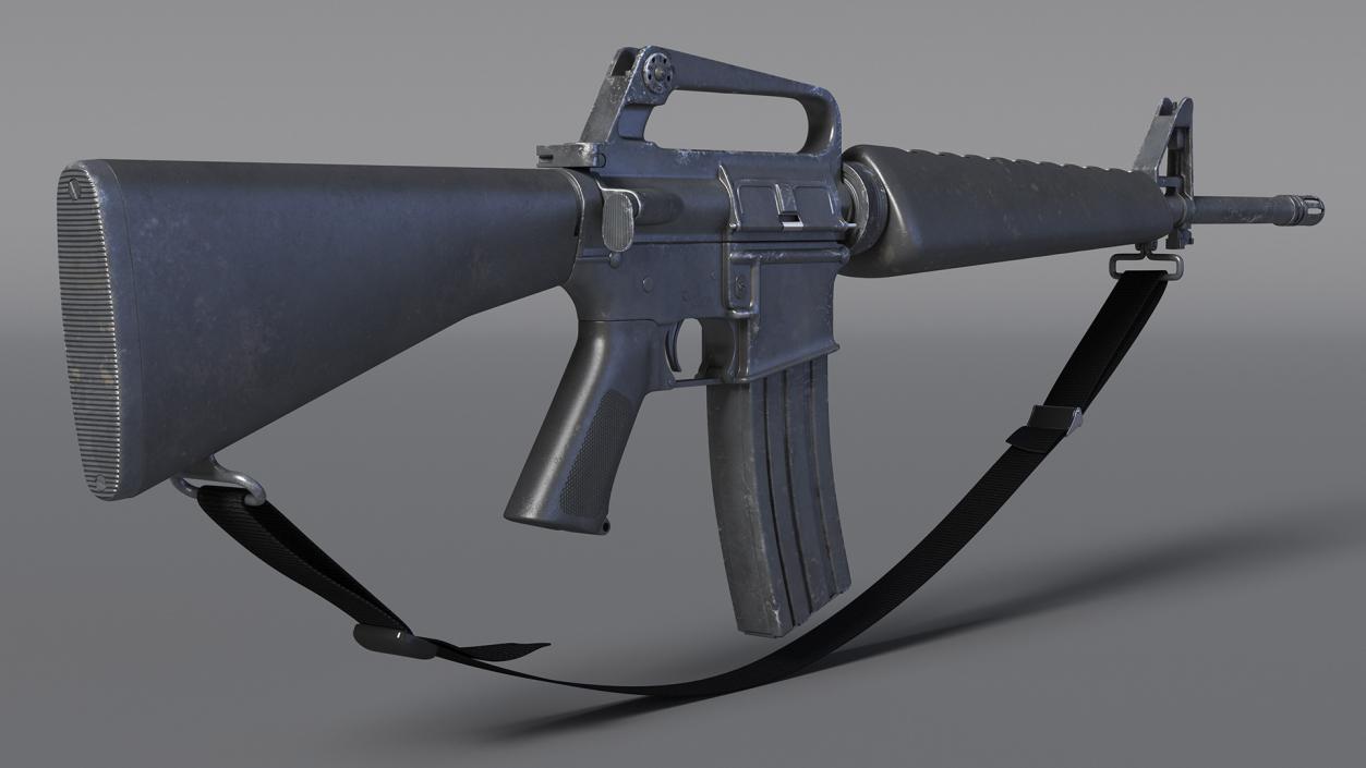 3D Assault Rifle M16 with Sling model