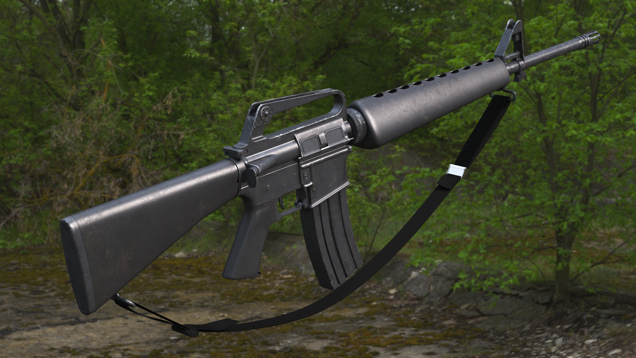 3D Assault Rifle M16 with Sling model