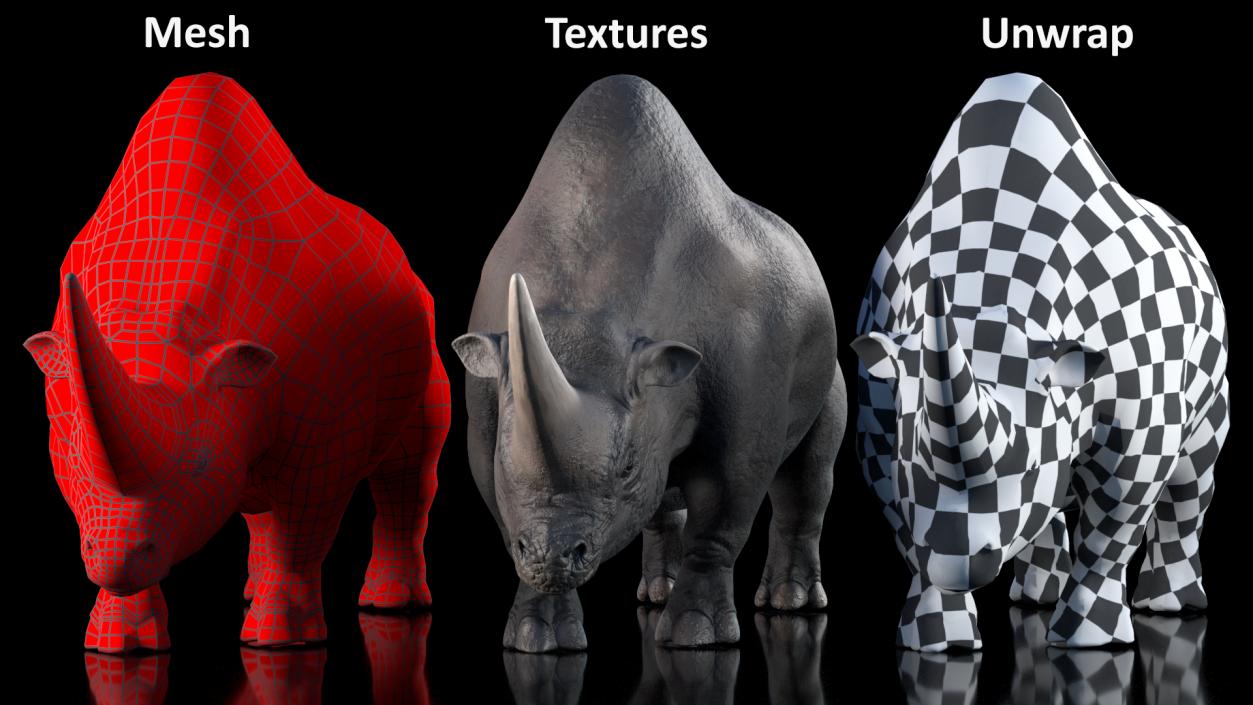 3D model Giant Rhinoceros Standing Pose