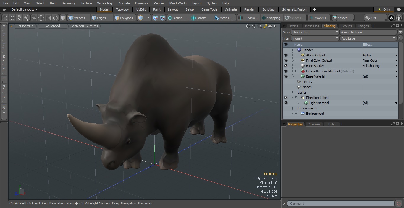 3D model Giant Rhinoceros Standing Pose