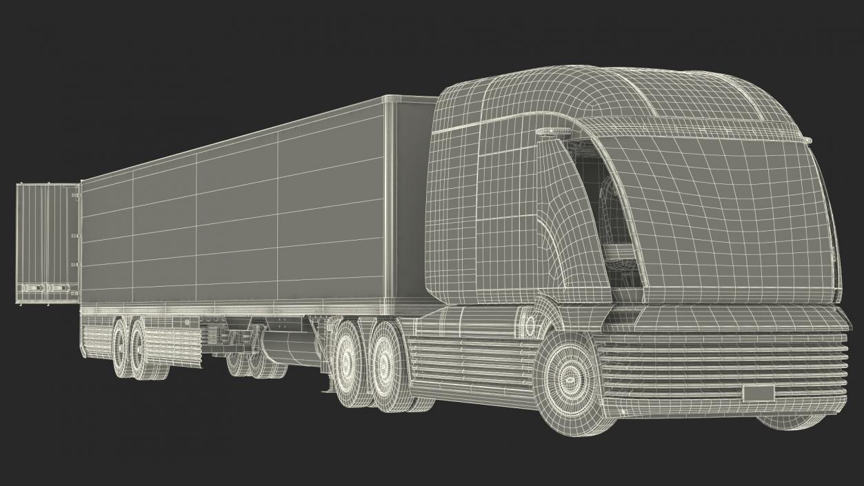 Hyundai HDC-6 Hydrogen Tractor and Trailer Rigged 3D model