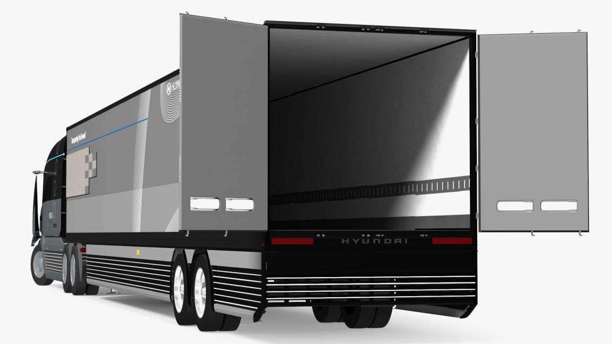 Hyundai HDC-6 Hydrogen Tractor and Trailer Rigged 3D model