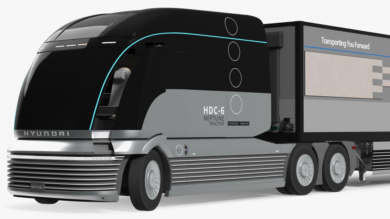 Hyundai HDC-6 Hydrogen Tractor and Trailer Rigged 3D model