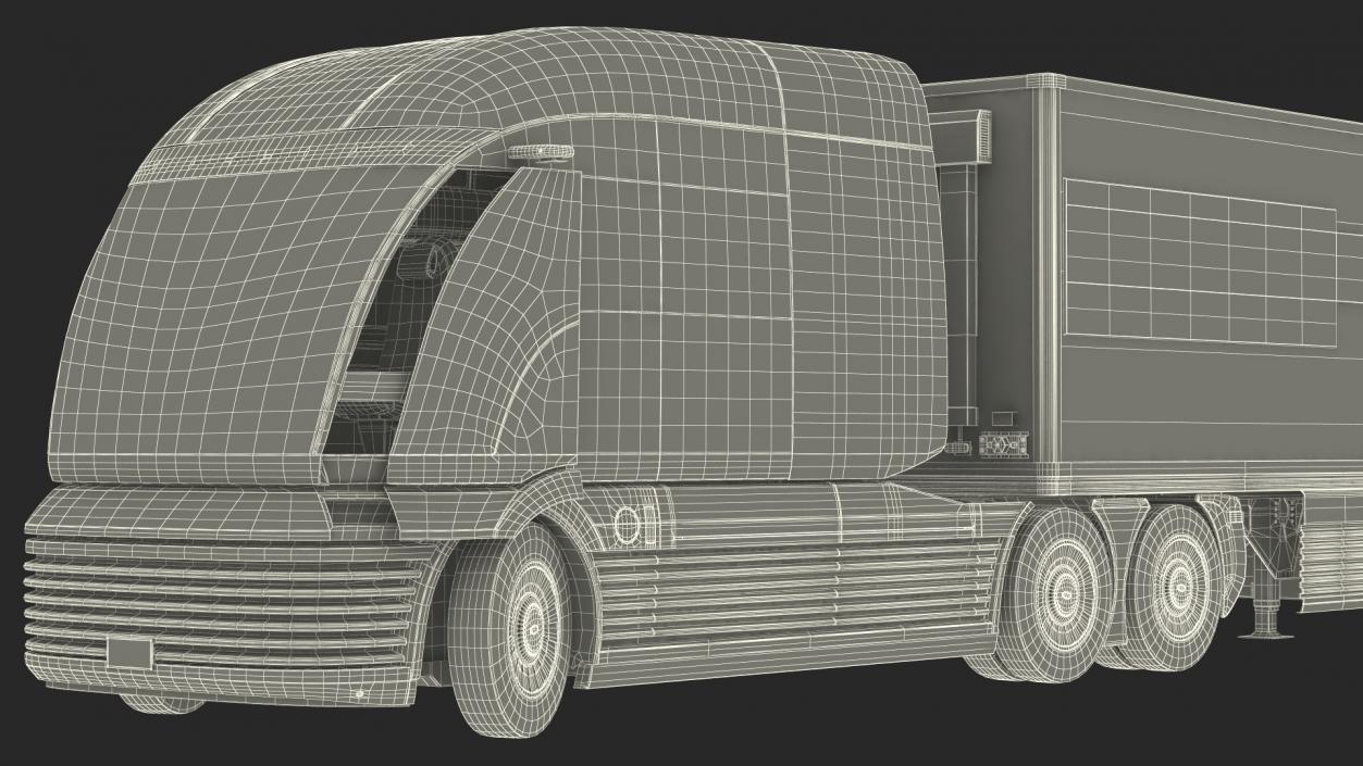 Hyundai HDC-6 Hydrogen Tractor and Trailer Rigged 3D model