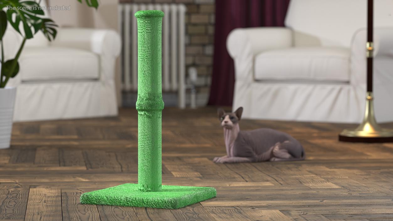 3D model Cat Scratching Post Green