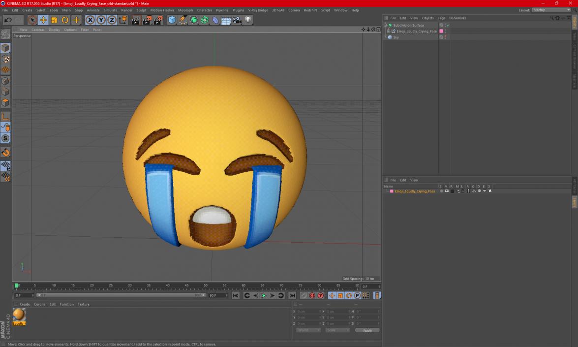 3D Emoji Loudly Crying Face 2