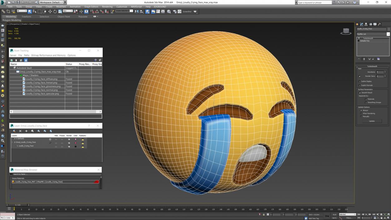 3D Emoji Loudly Crying Face 2