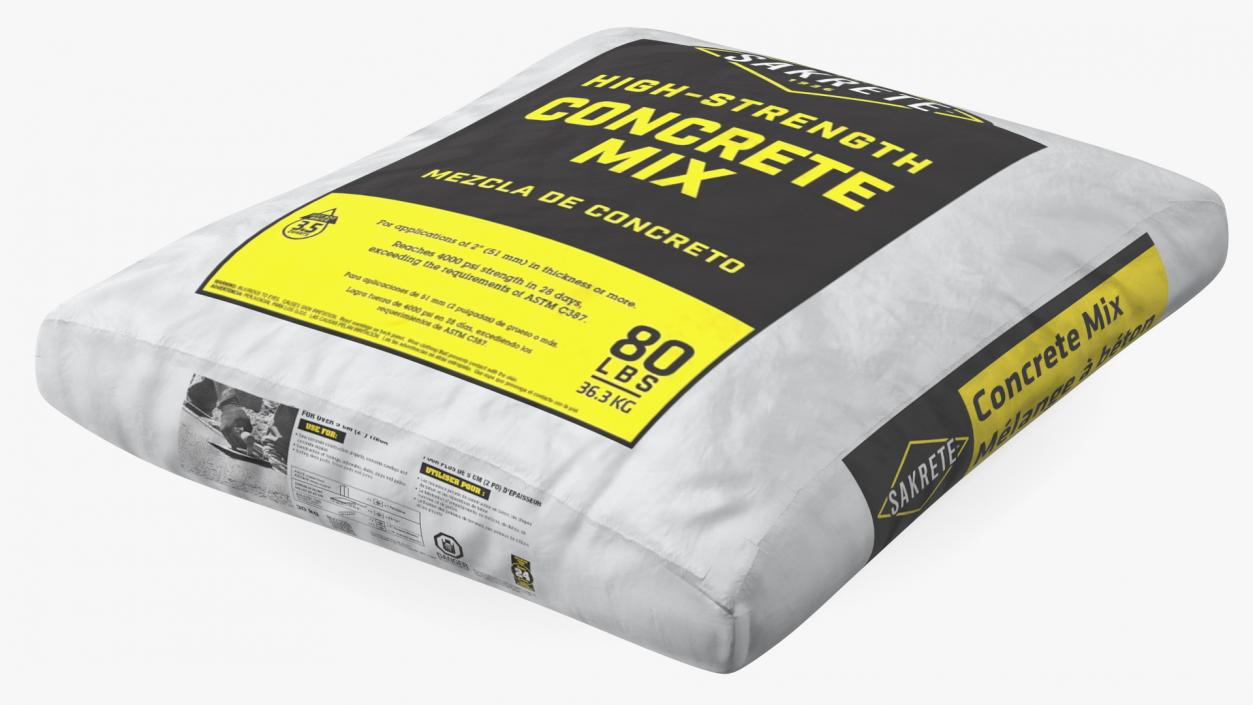 Lying Cement Sakrete 80 Lb White 3D