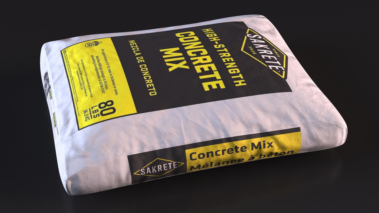 Lying Cement Sakrete 80 Lb White 3D