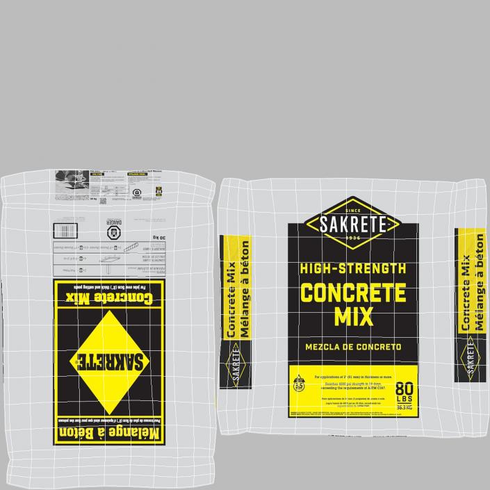 Lying Cement Sakrete 80 Lb White 3D