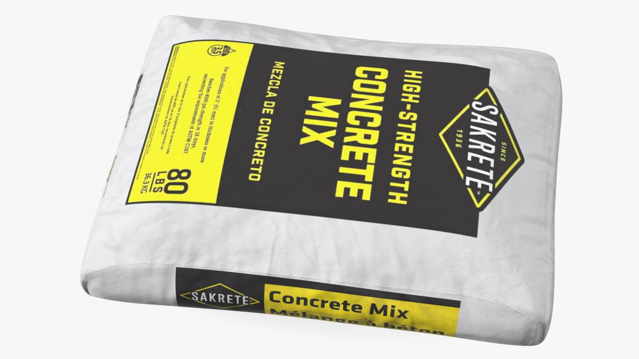 Lying Cement Sakrete 80 Lb White 3D