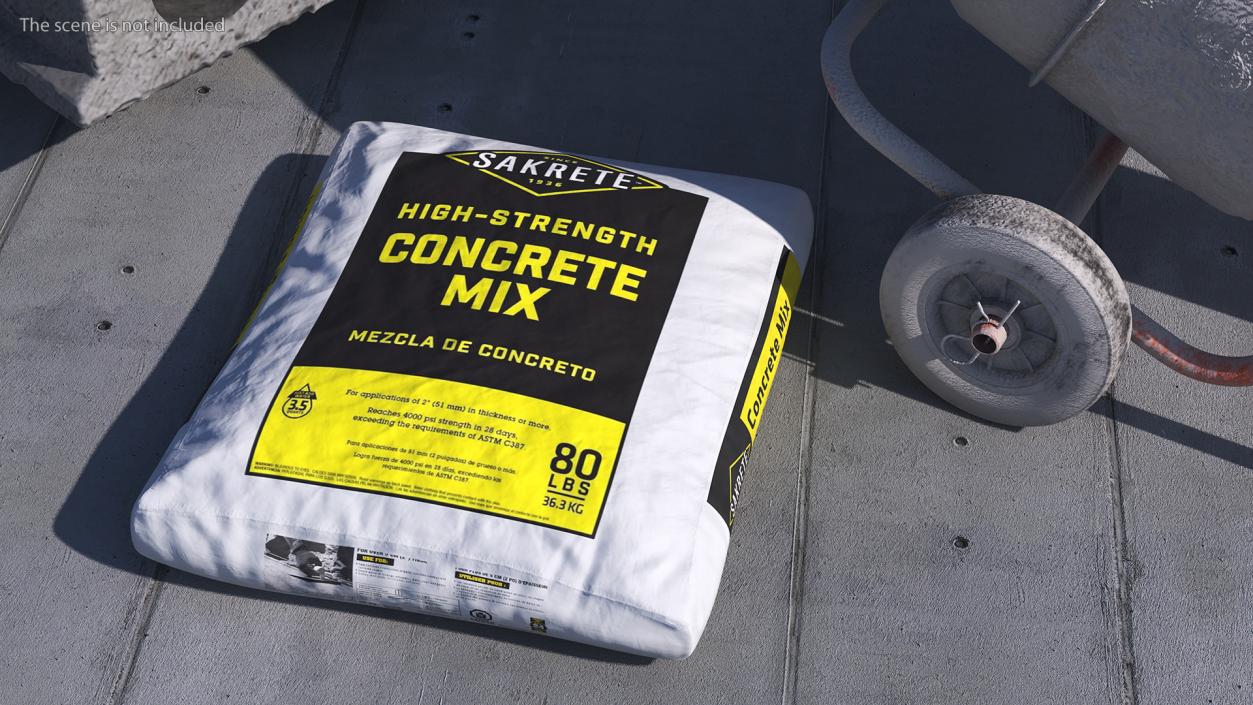 Lying Cement Sakrete 80 Lb White 3D