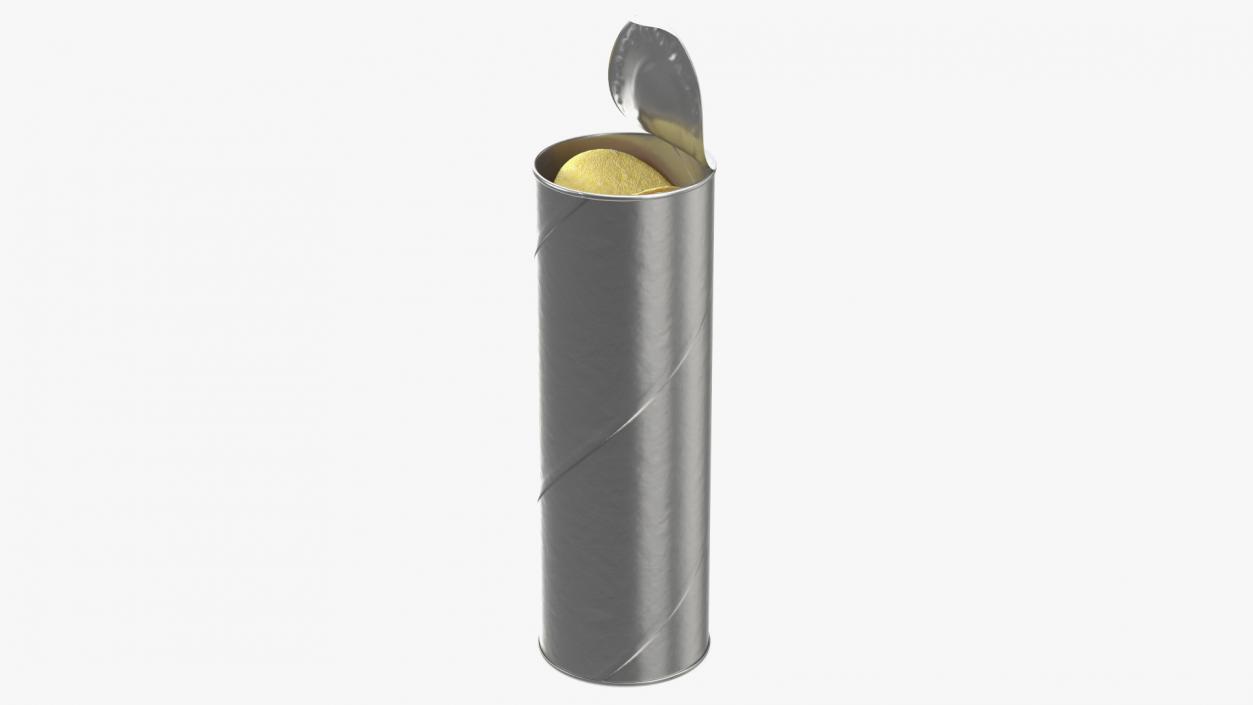 Opened Foil Tube with Potato Chips 3D model