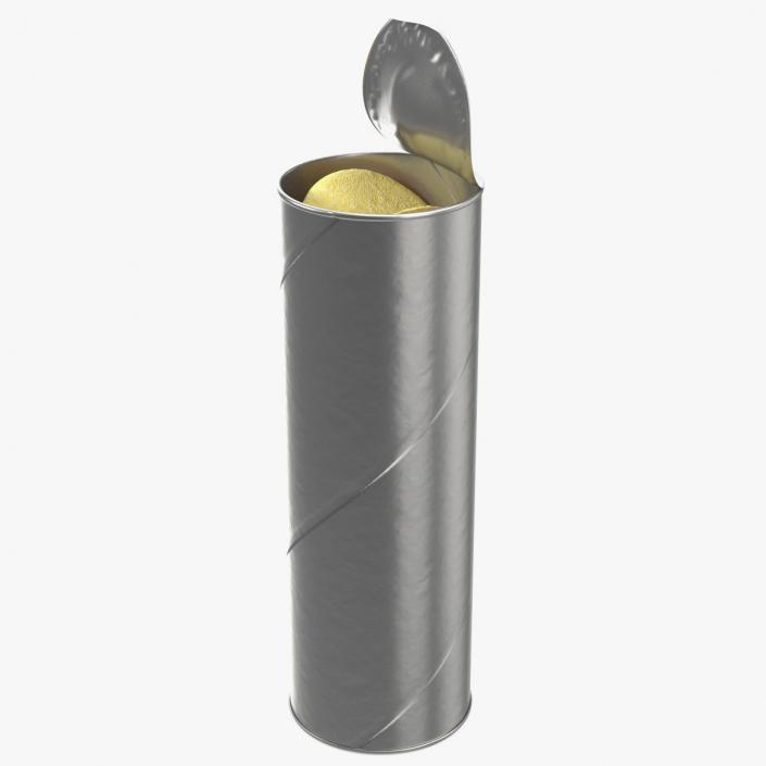 Opened Foil Tube with Potato Chips 3D model