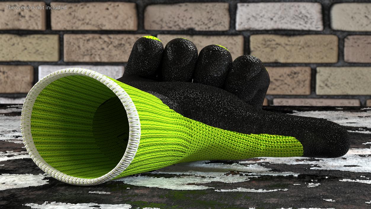 Safety Work Gloves Thumbs Up Green 3D model