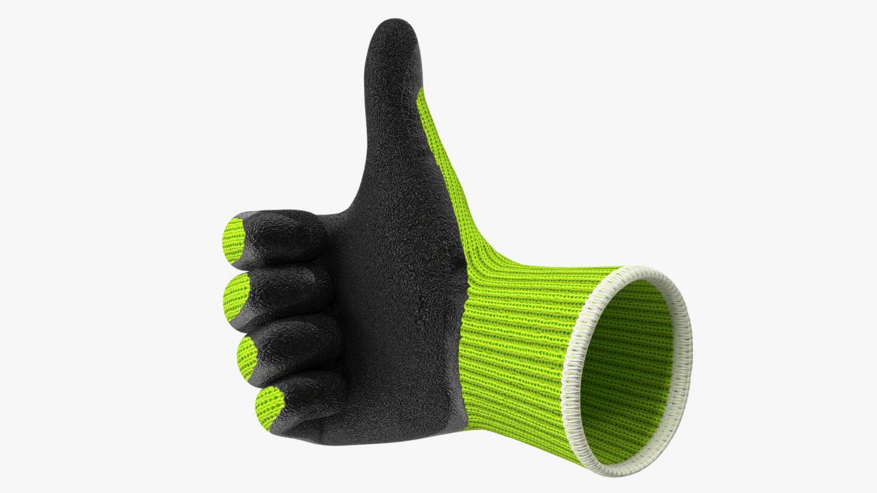 Safety Work Gloves Thumbs Up Green 3D model