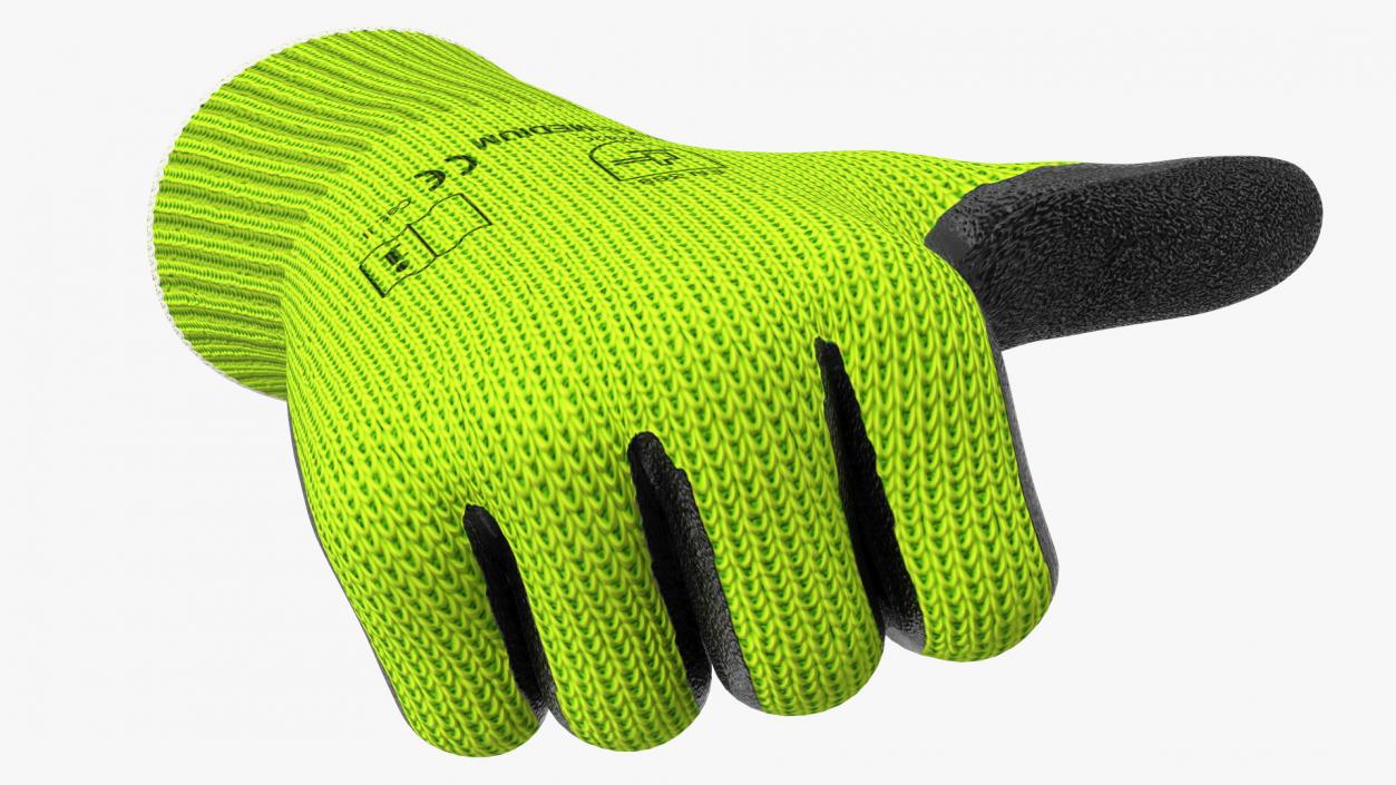 Safety Work Gloves Thumbs Up Green 3D model