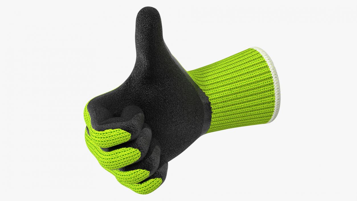 Safety Work Gloves Thumbs Up Green 3D model