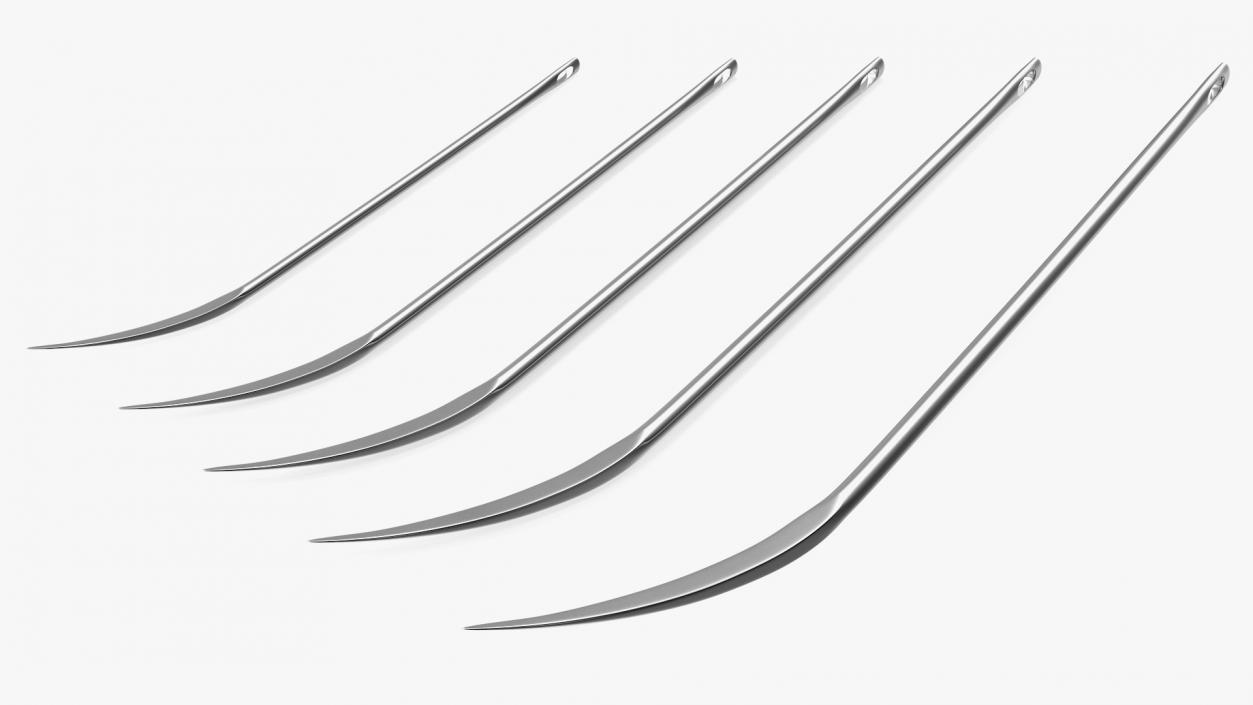 Half Curved Cutting Edge Surgeon Needles Set 3D model