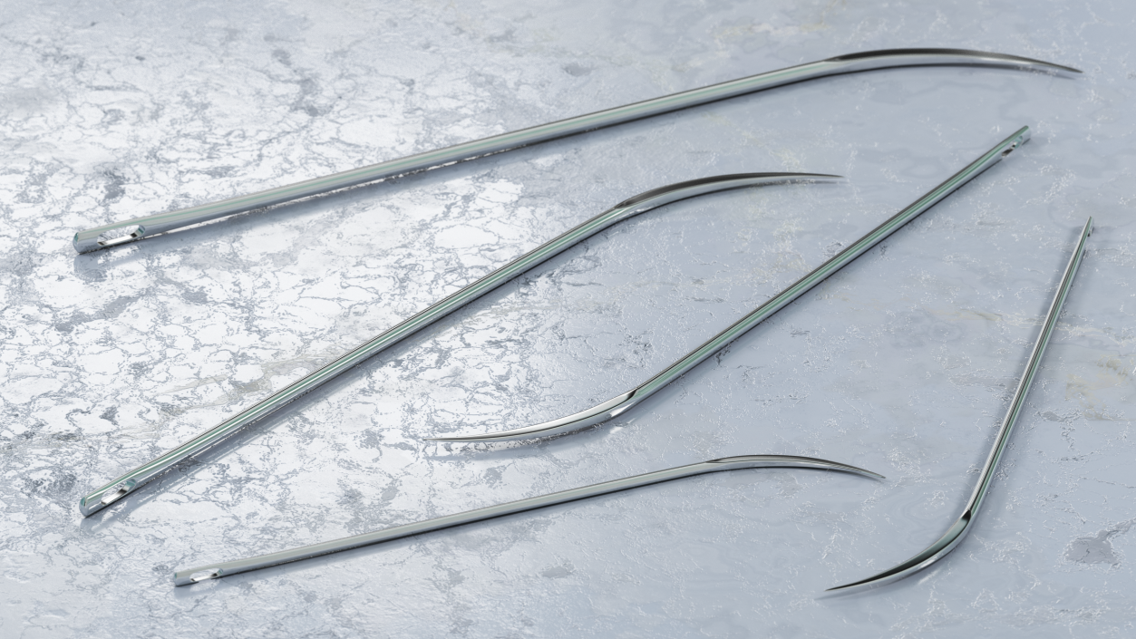 Half Curved Cutting Edge Surgeon Needles Set 3D model