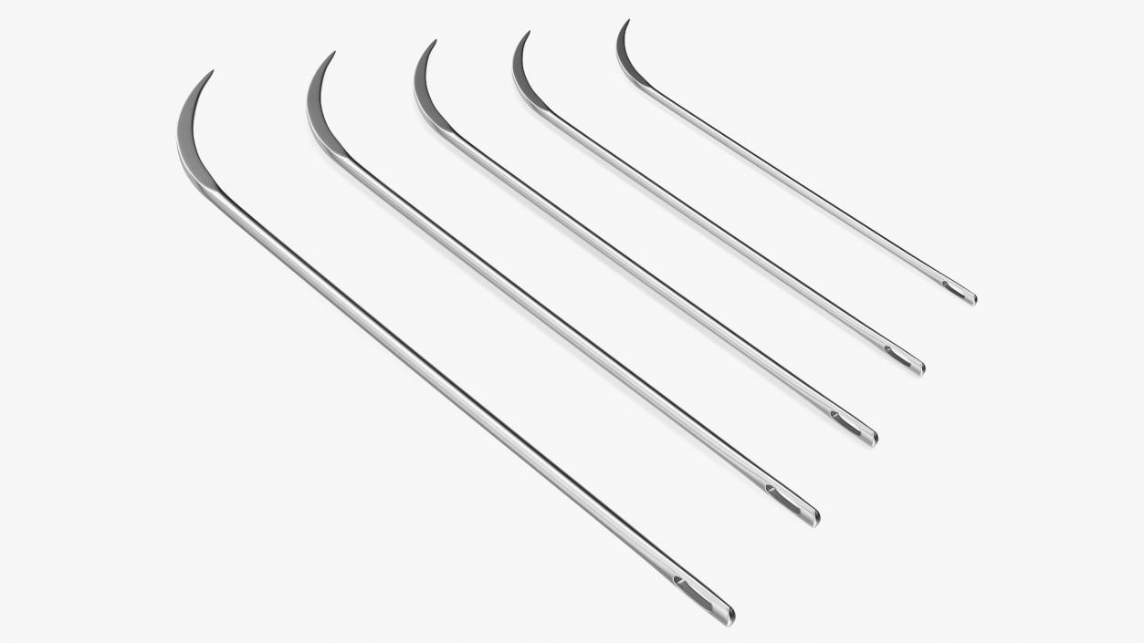 Half Curved Cutting Edge Surgeon Needles Set 3D model