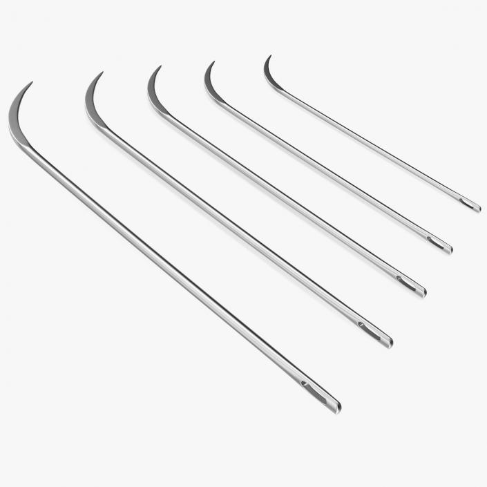 Half Curved Cutting Edge Surgeon Needles Set 3D model