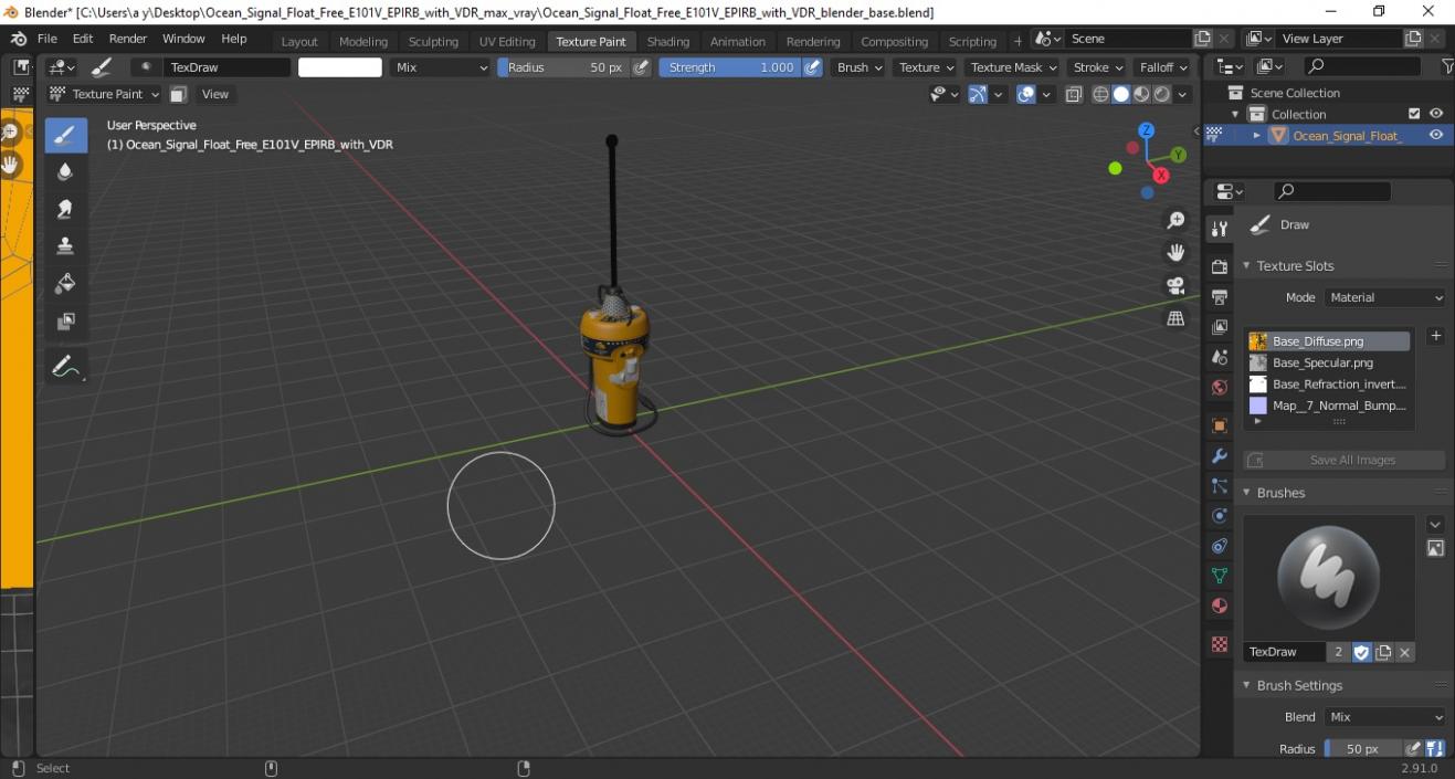 Ocean Signal Float Free E101V EPIRB with VDR 3D model