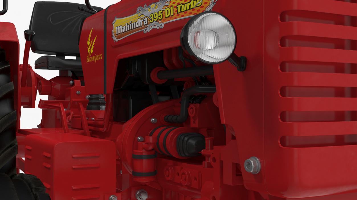 3D Mahindra 595DI Turbomax Tractor Rigged model