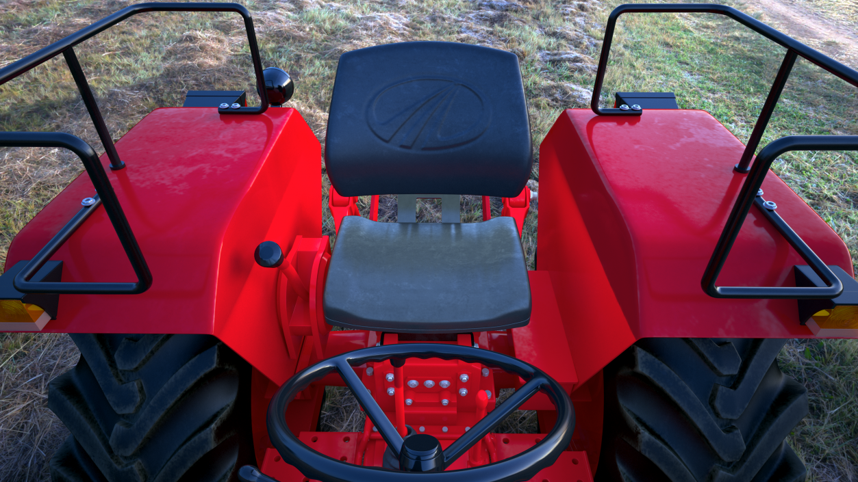 3D Mahindra 595DI Turbomax Tractor Rigged model