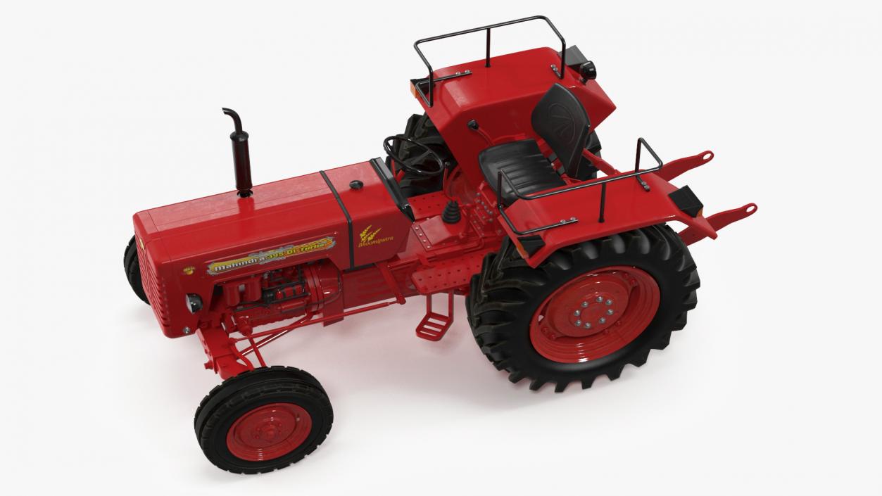 3D Mahindra 595DI Turbomax Tractor Rigged model